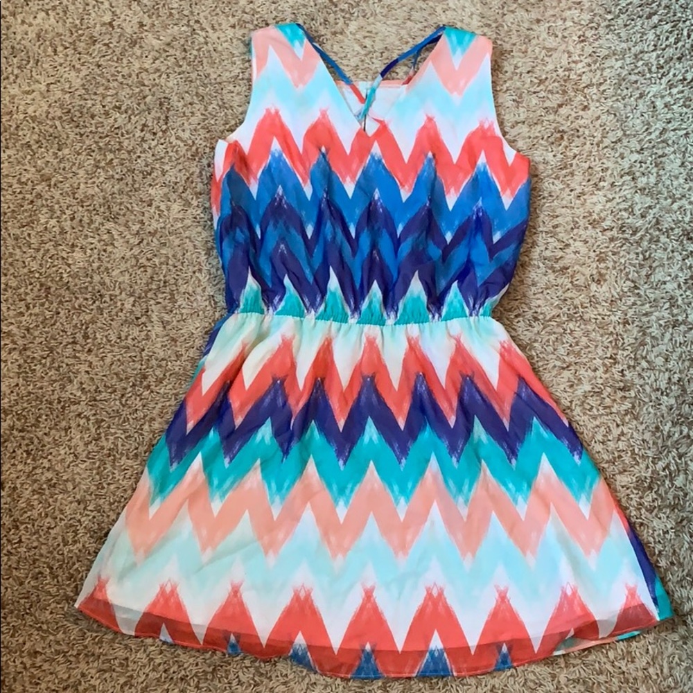 Multicolor Chevron Mini Dress